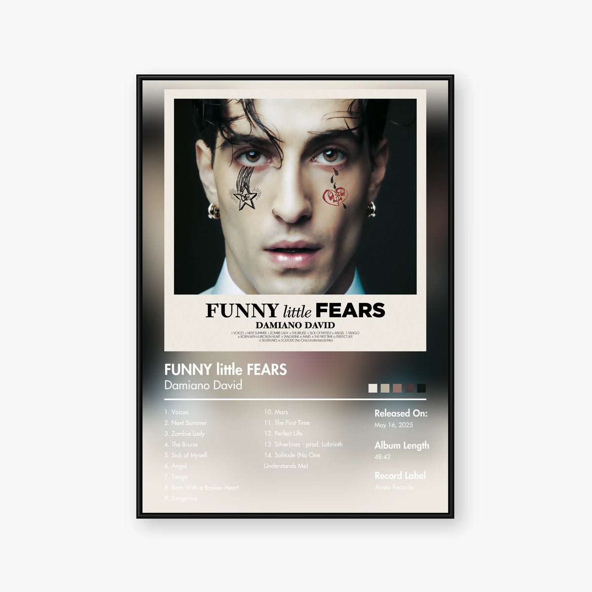 Damiano David — FUNNY little FEARS Album Poster — Blur frame mockup
