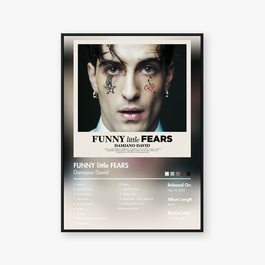Damiano David — FUNNY little FEARS Album Poster — Blur frame mockup
