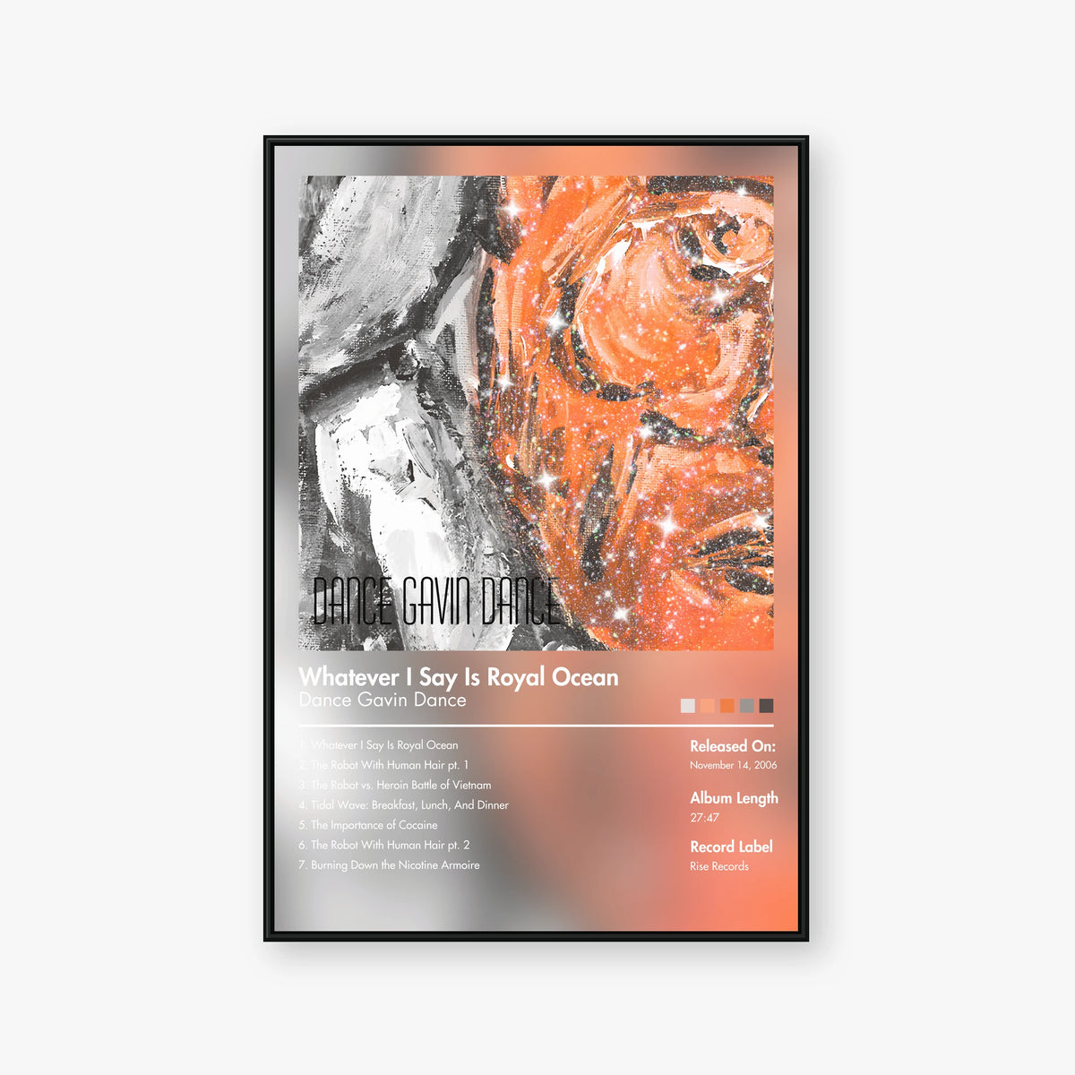 Dance Gavin Dance — Whatever I Say Is Royal Ocean Album Poster — Blur frame mockup