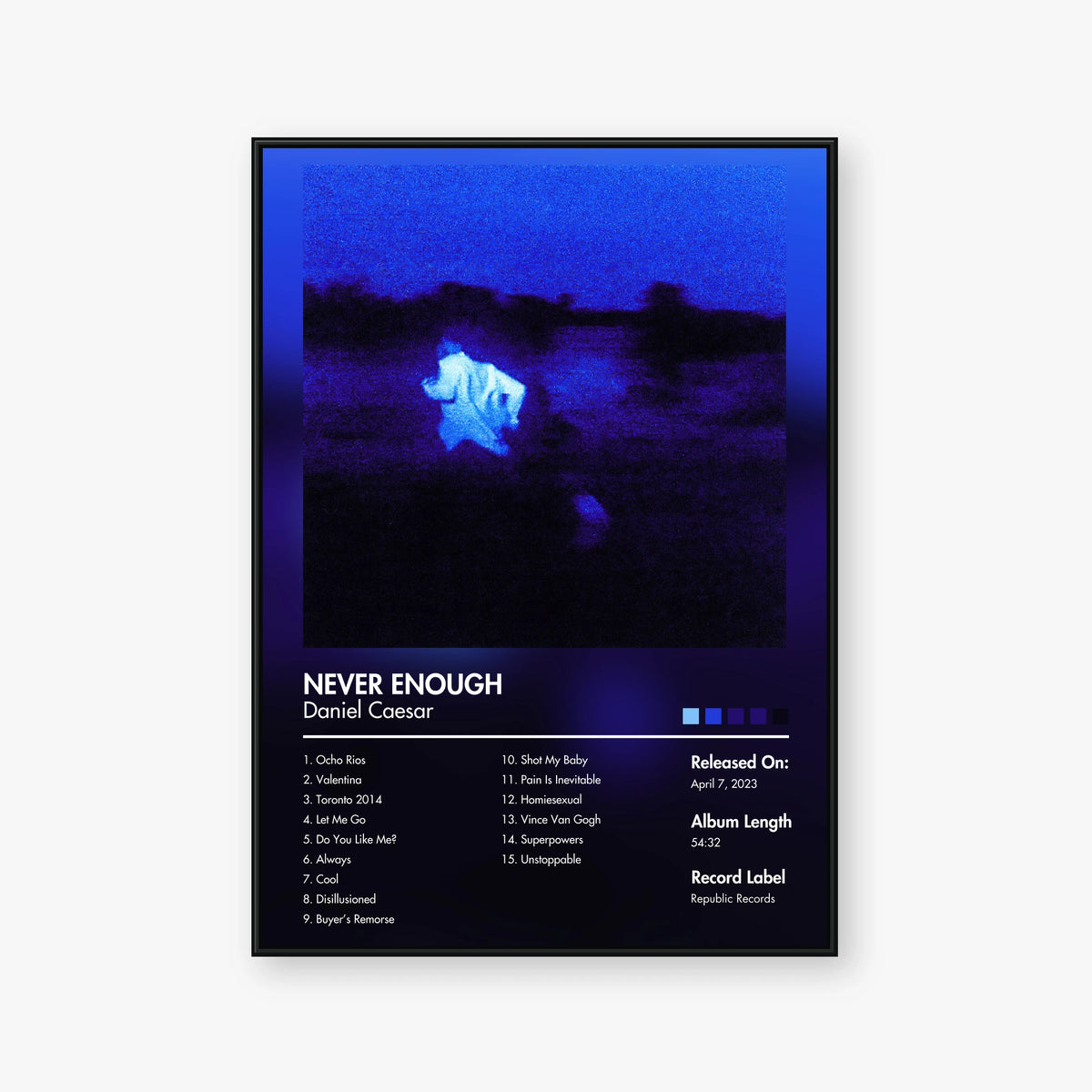 Daniel Caesar — NEVER ENOUGH Album Poster — Blur frame mockup