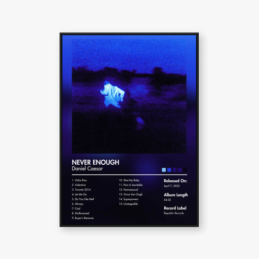 Daniel Caesar — NEVER ENOUGH Album Poster — Blur frame mockup