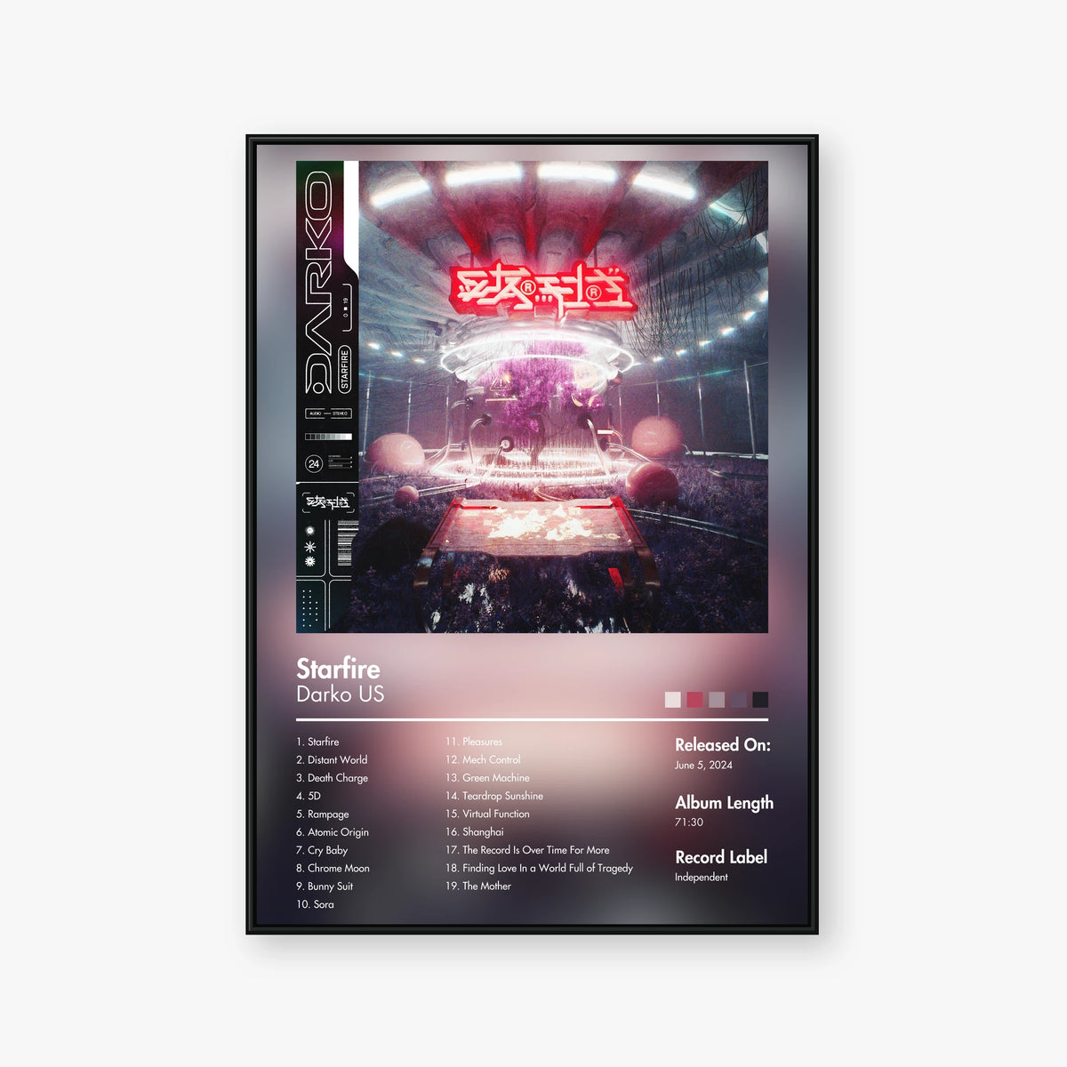 Darko US — Starfire Album Poster — Blur frame mockup