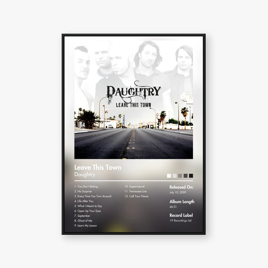 Daughtry — Leave This Town Album Poster — Blur frame mockup