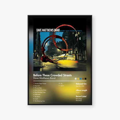Dave Matthews Band — Before These Crowded Streets Album Poster — Blur frame mockup