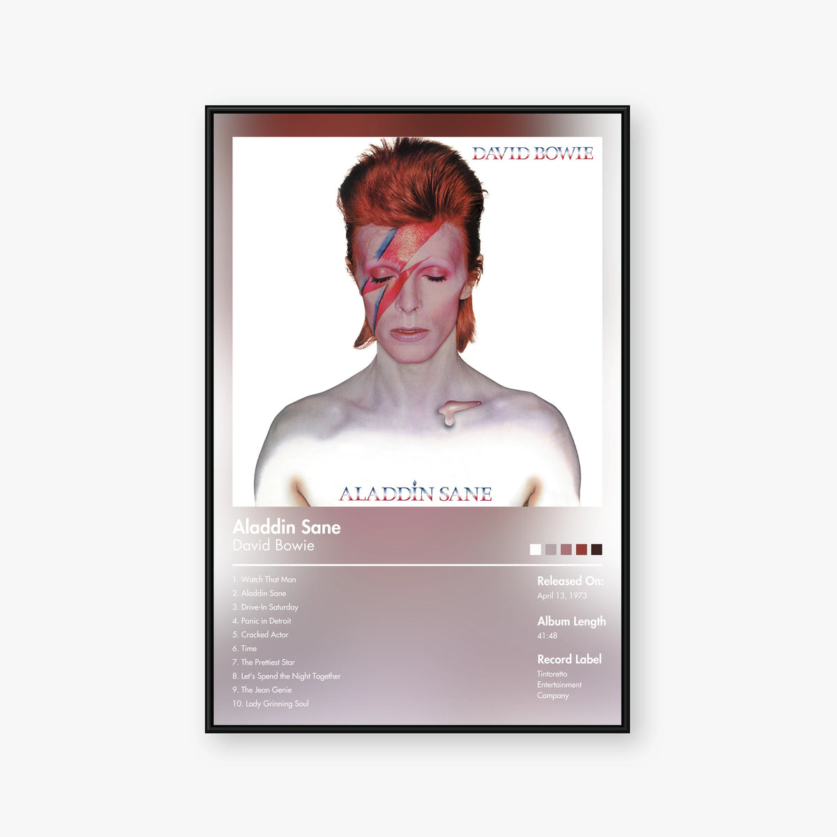 David Bowie — Aladdin Sane Album Poster — Blur frame mockup
