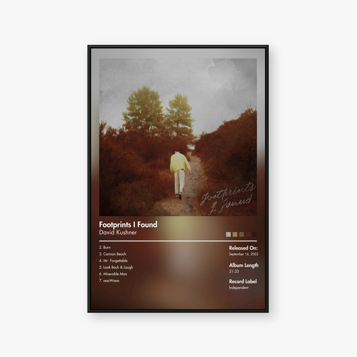 David Kushner — Footprints I Found Album Poster — Blur frame mockup