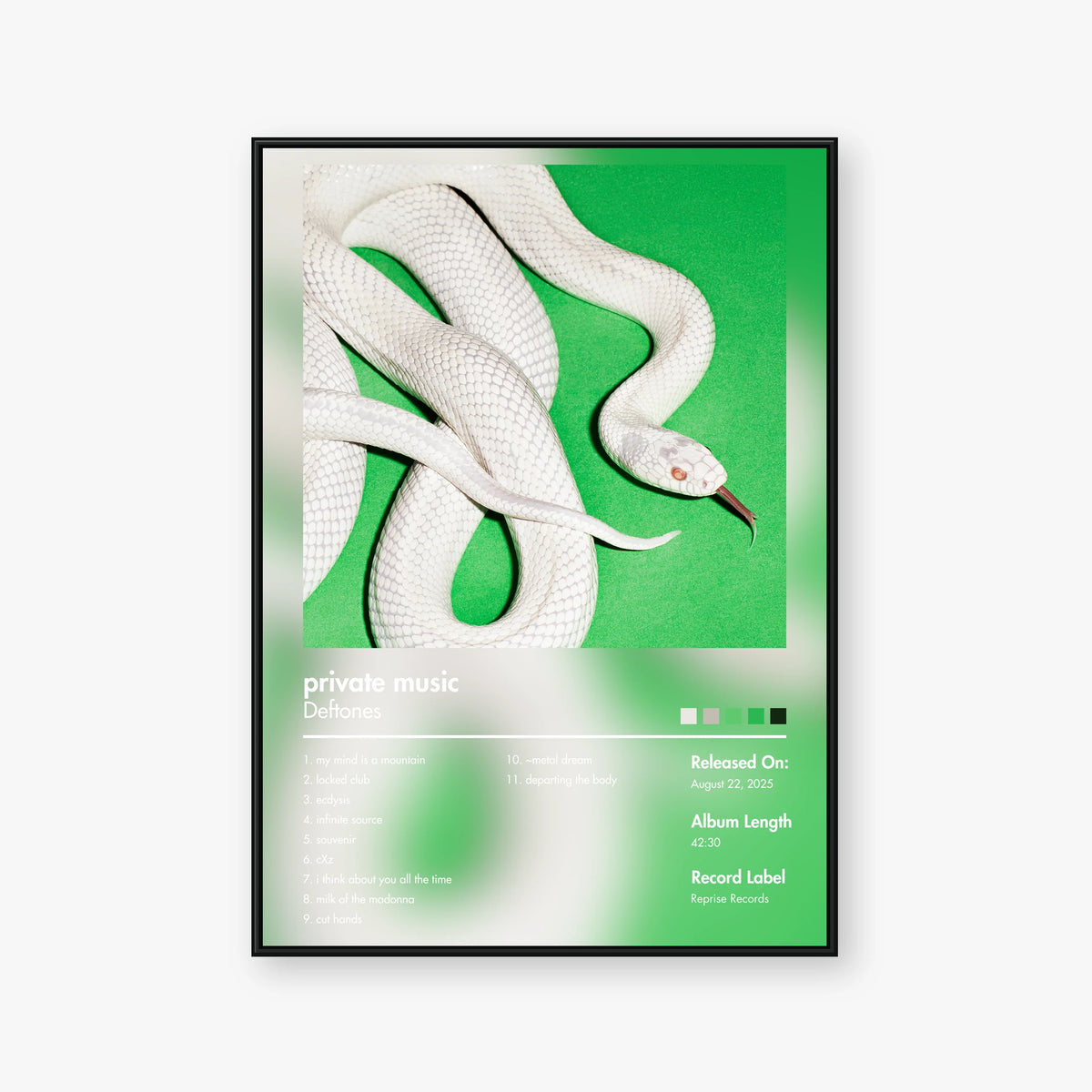 Deftones — private music Album Poster — Blur frame mockup