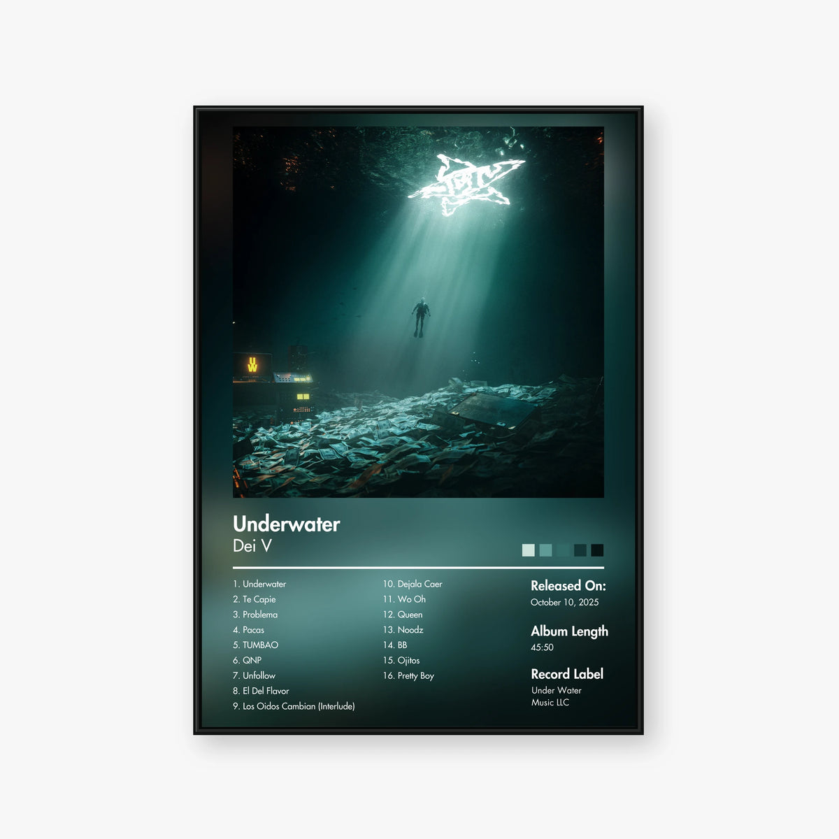 Dei V — Underwater Album Poster — Blur frame mockup