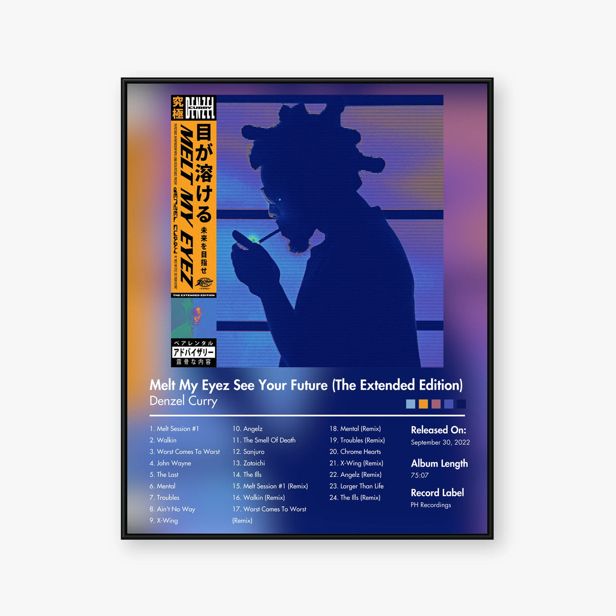 Denzel Curry — Melt My Eyez See Your Future (The Extended Edition) Album Poster — Blur frame mockup