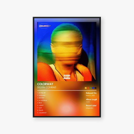 Destin Conrad — COLORWAY Album Poster — Blur frame mockup