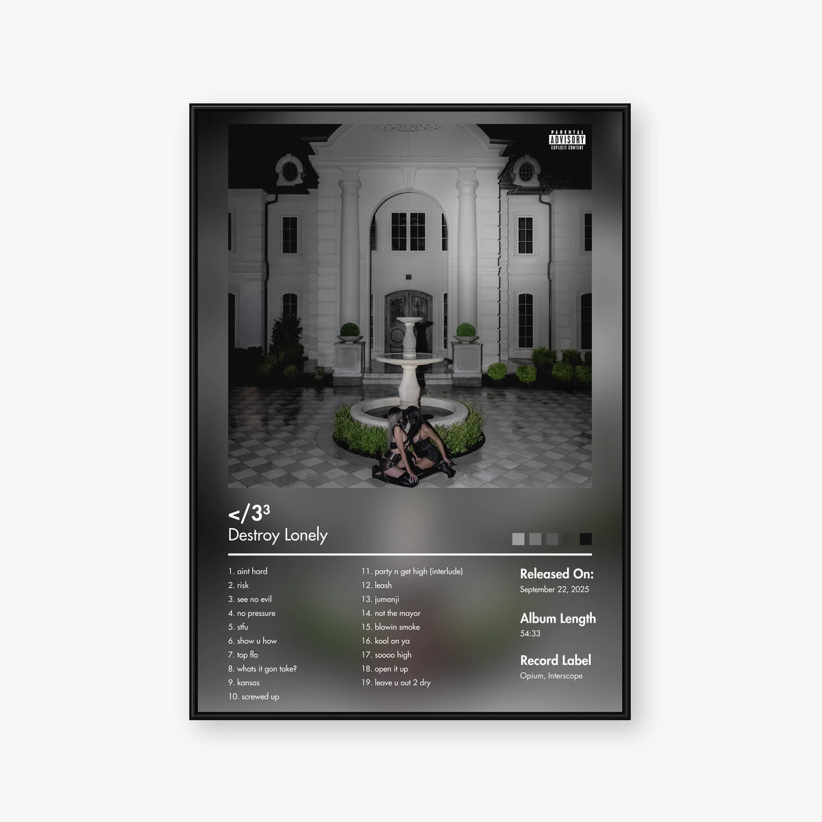 Destroy Lonely — </3 Cubed Album Poster — Blur frame mockup