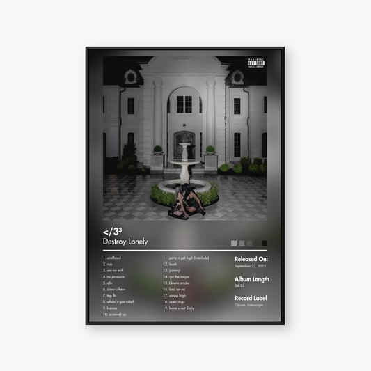 Destroy Lonely — </3 Cubed Album Poster — Blur frame mockup