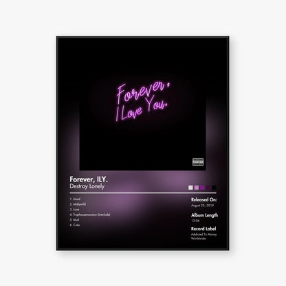Destroy Lonely — Forever, ILY. Album Poster — Blur frame mockup