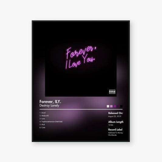 Destroy Lonely — Forever, ILY. Album Poster — Blur frame mockup