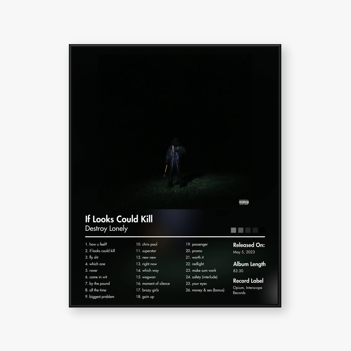 Destroy Lonely — If Looks Could Kill Album Poster — Blur frame mockup