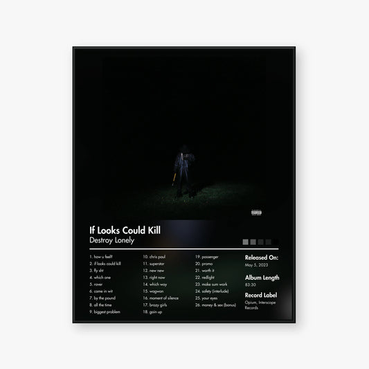 Destroy Lonely — If Looks Could Kill Album Poster — Blur frame mockup