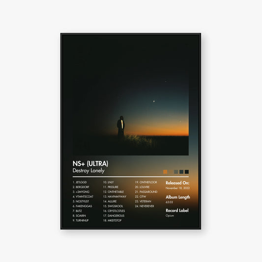 Destroy Lonely — NS+ ULTRA Album Poster — Blur frame mockup