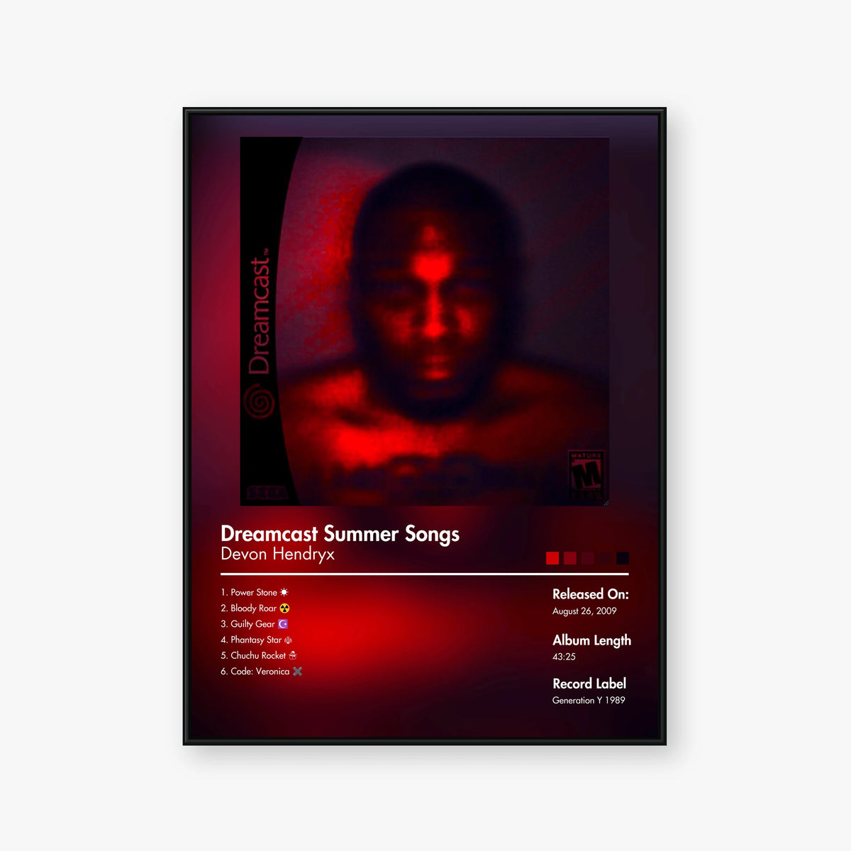 Devon Hendryx "The Rockwood Escape Plan" — DREAMCAST SUMMER SONGS Album Poster — Blur frame mockup