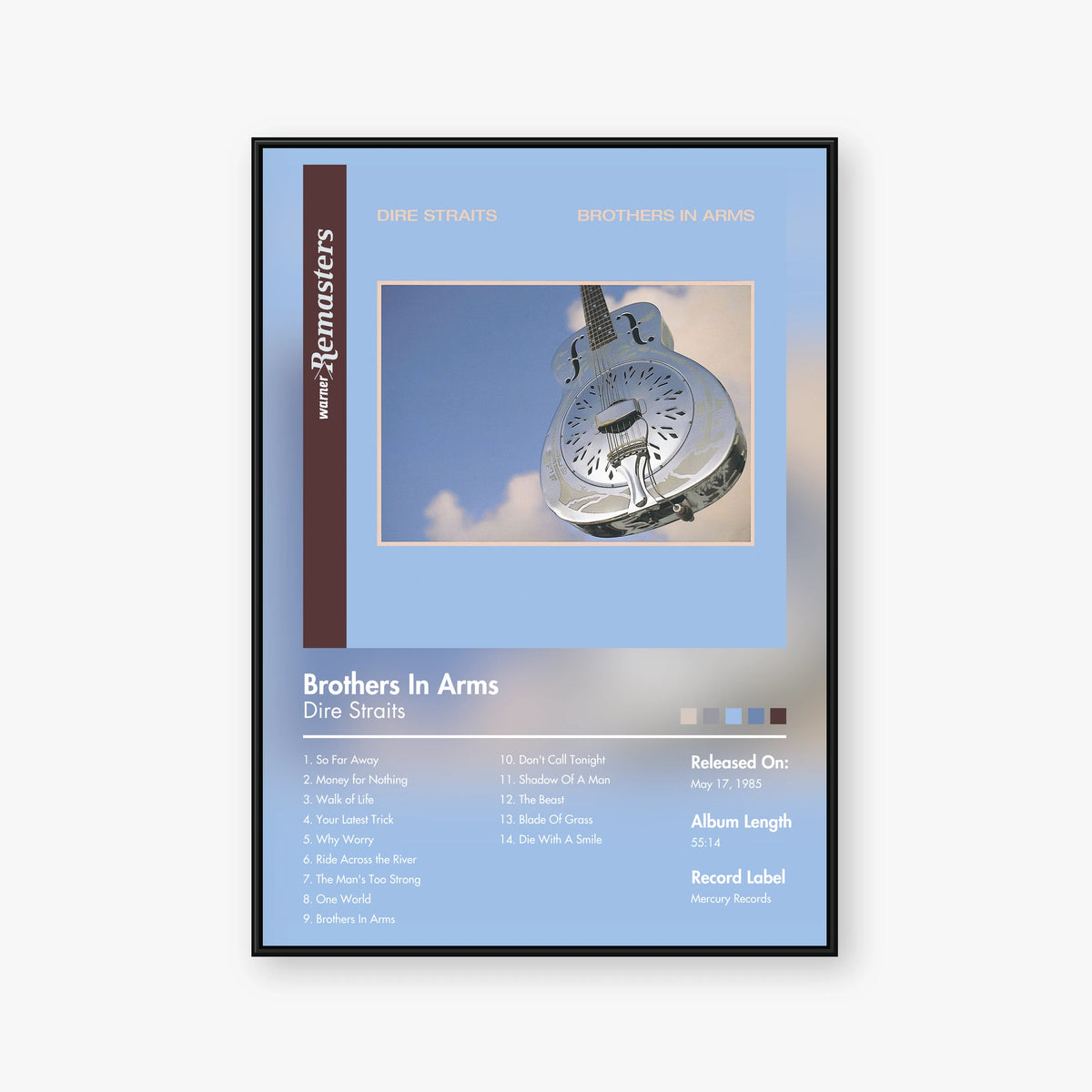 Dire Straits — Brothers in Arms Album Poster — Blur frame mockup