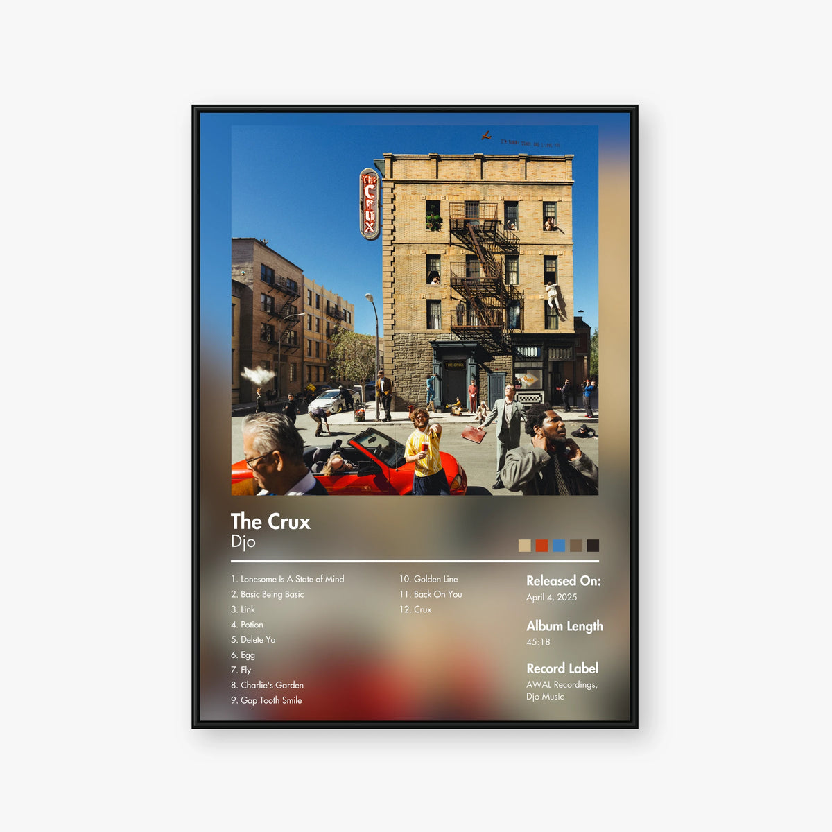 Djo — The Crux Album Poster — Blur frame mockup