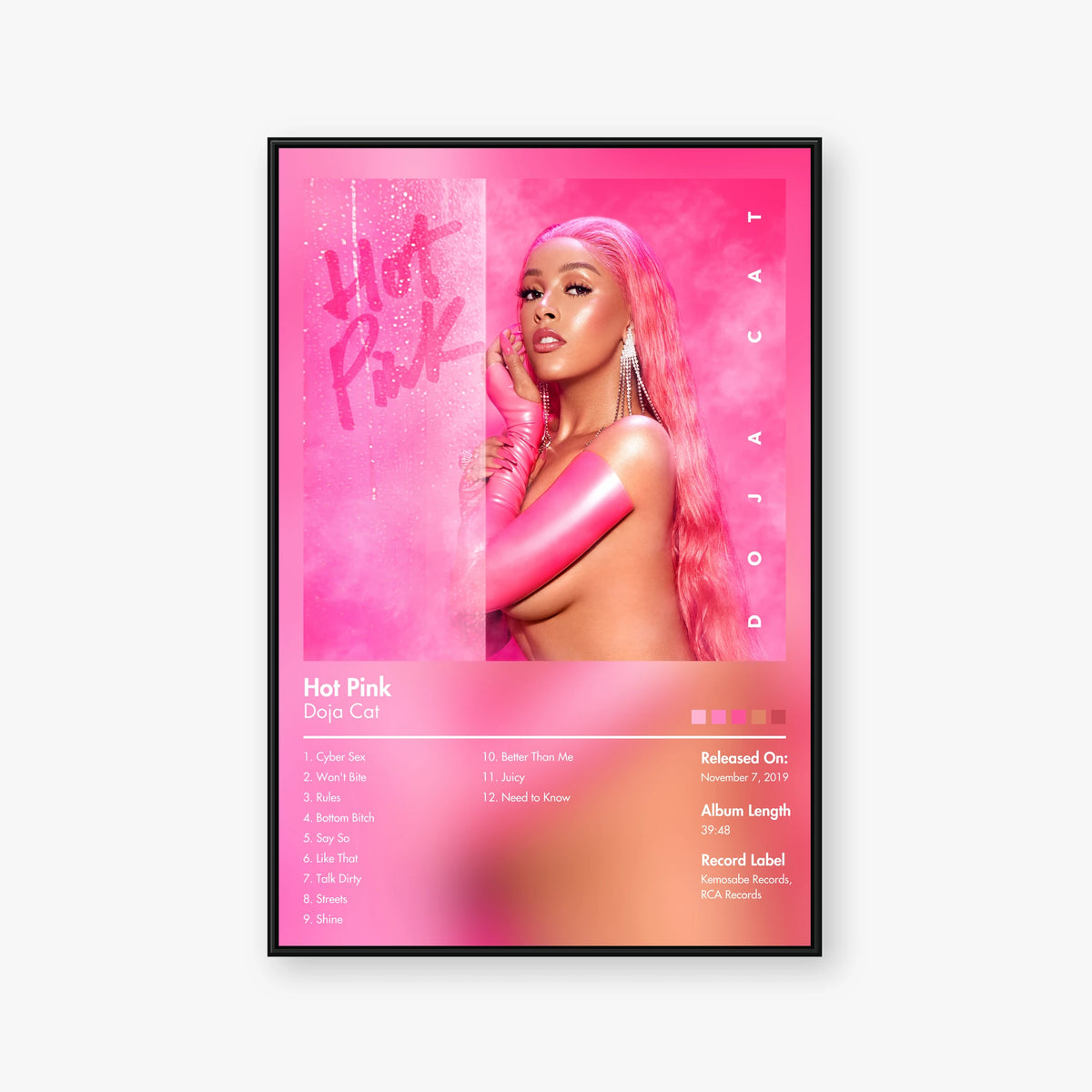 Doja Cat — Hot Pink Album Poster — Blur frame mockup