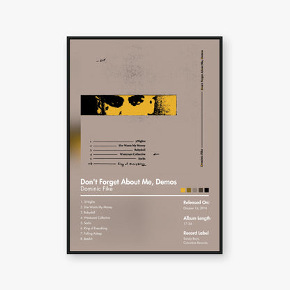 Dominic Fike — Don’t Forget About Me, Demos Album Poster — Blur frame mockup
