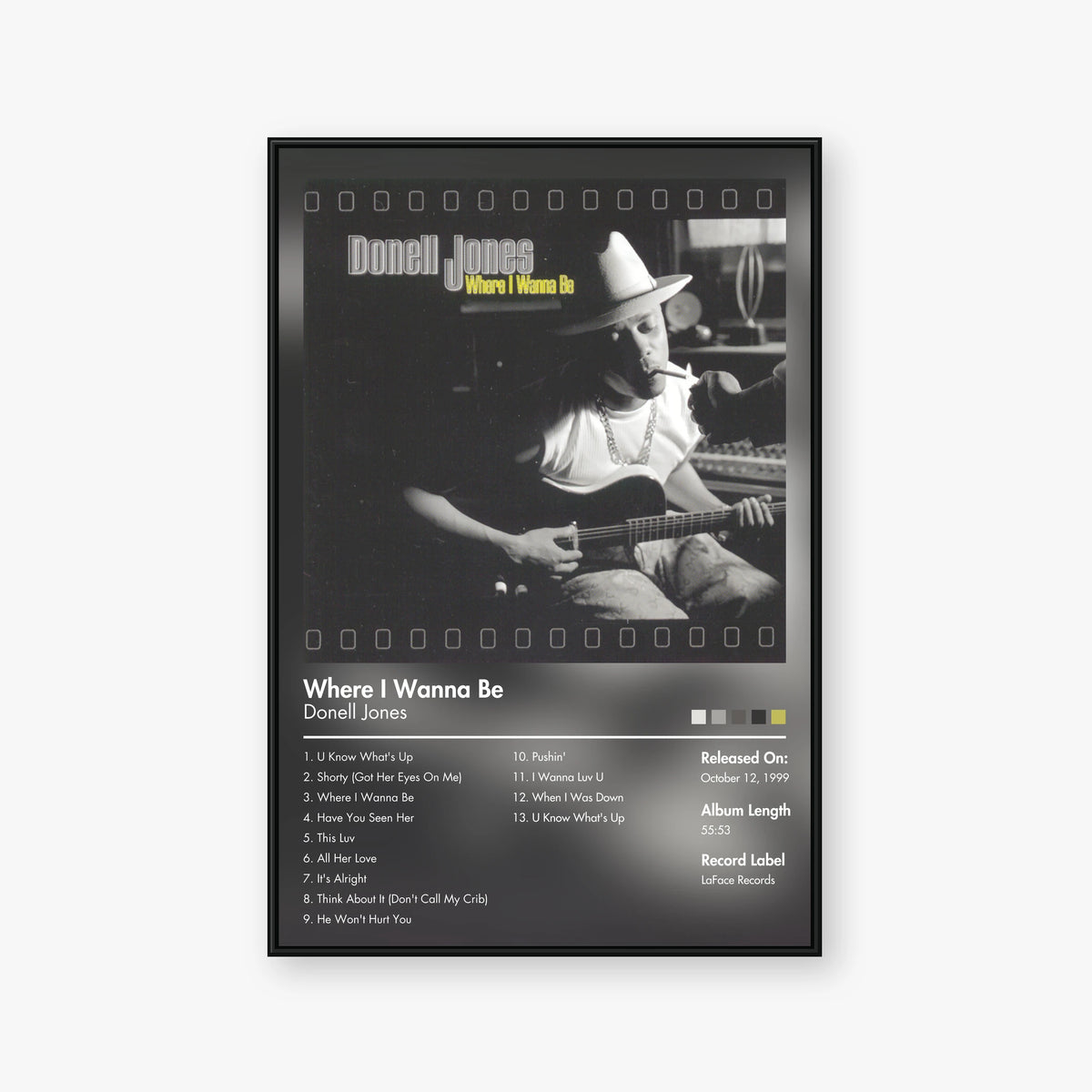 Donell Jones — Where I Wanna Be Album Poster — Blur frame mockup