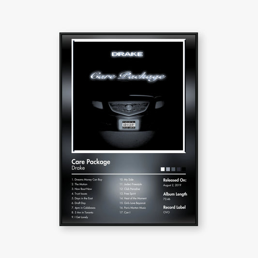 Drake — Care Package Album Poster — Blur frame mockup