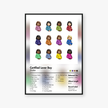 Drake — Certified Lover Boy Album Poster — Blur frame mockup