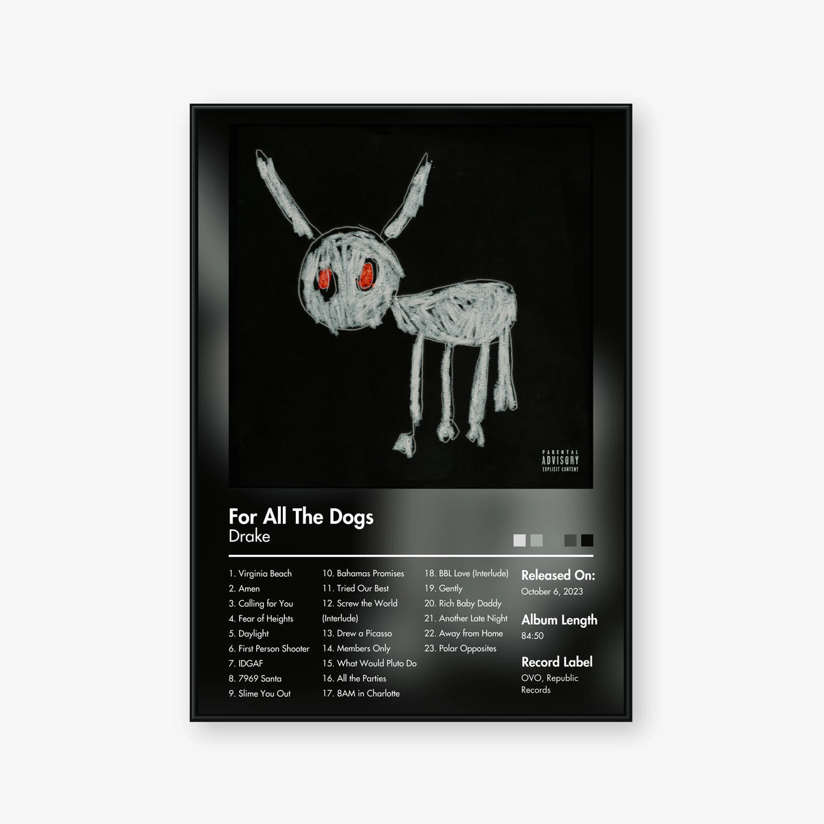 Drake — For All the Dogs Album Poster — Blur frame mockup