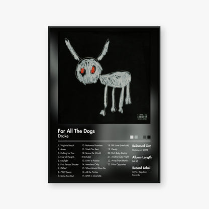 Drake — For All the Dogs Album Poster — Blur frame mockup