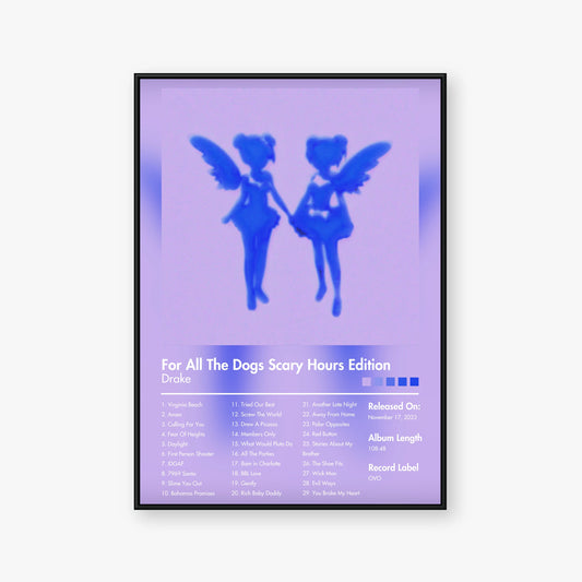 Drake — For All The Dogs (Scary Hours Edition) Album Poster — Blur frame mockup