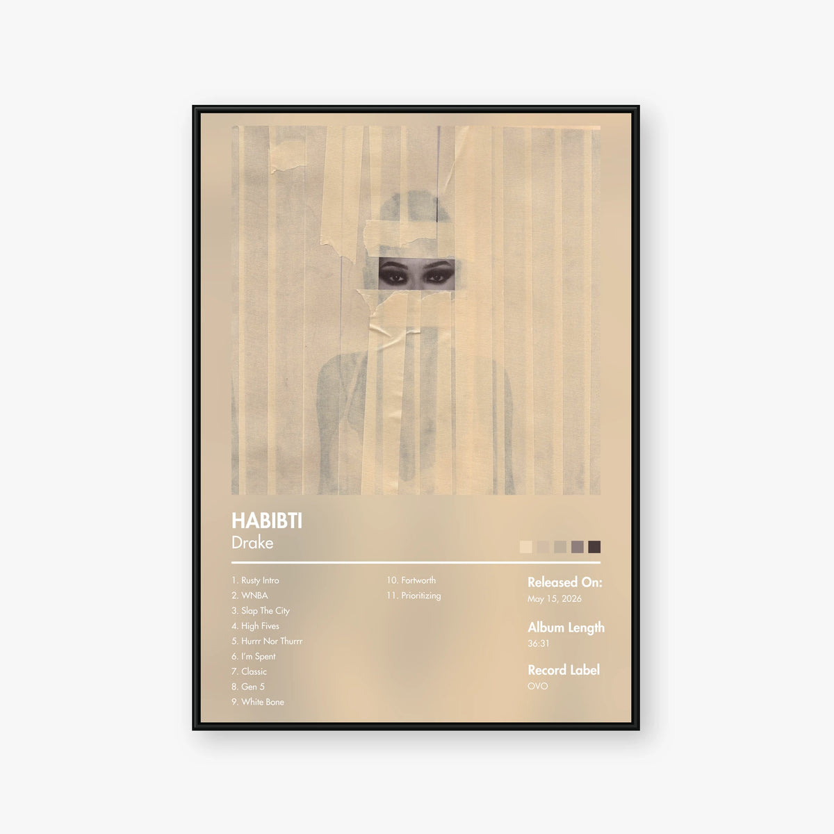 Drake — HABIBTI Album Poster — Blur frame mockup