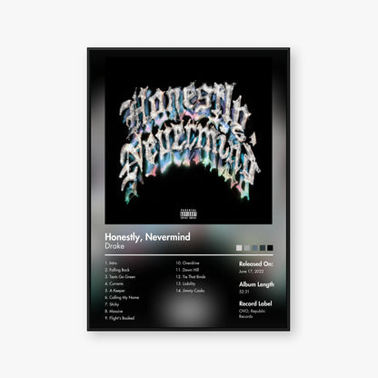 Drake — Honestly, Nevermind Album Poster — Blur frame mockup