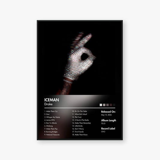 Drake — ICEMAN Album Poster — Blur frame mockup