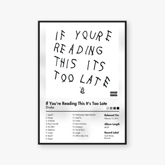 Drake — If You're Reading This It's Too Late Album Poster — Blur frame mockup