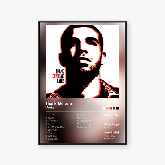 Drake — Thank Me Later Album Poster — Blur frame mockup