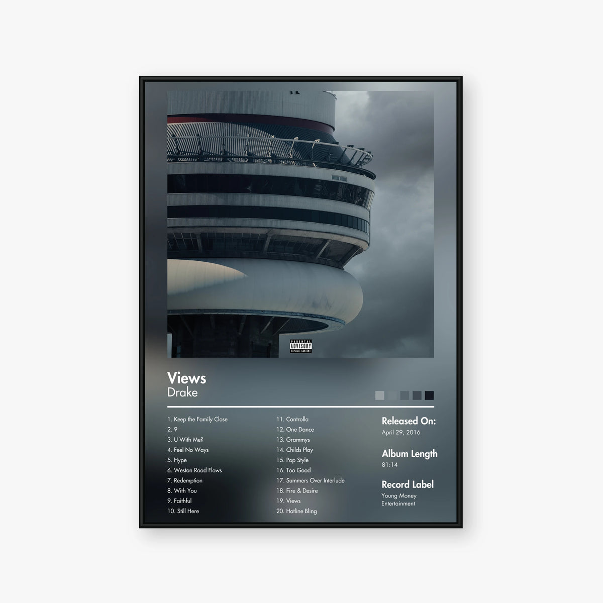 Drake — Views Album Poster — Blur frame mockup