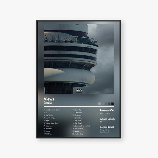 Drake — Views Album Poster — Blur frame mockup