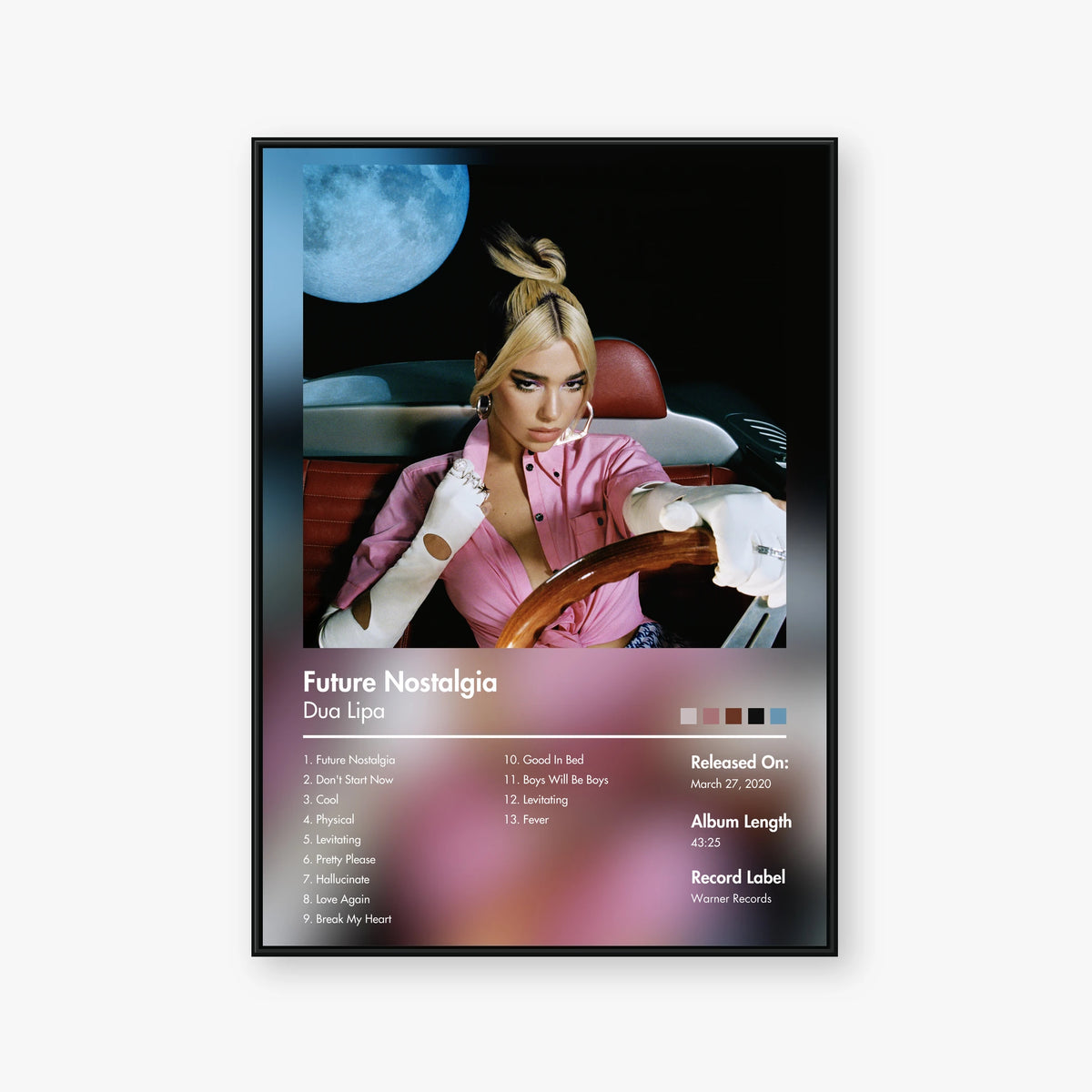 Dua Lipa — Future Nostalgia Album Poster — Blur frame mockup