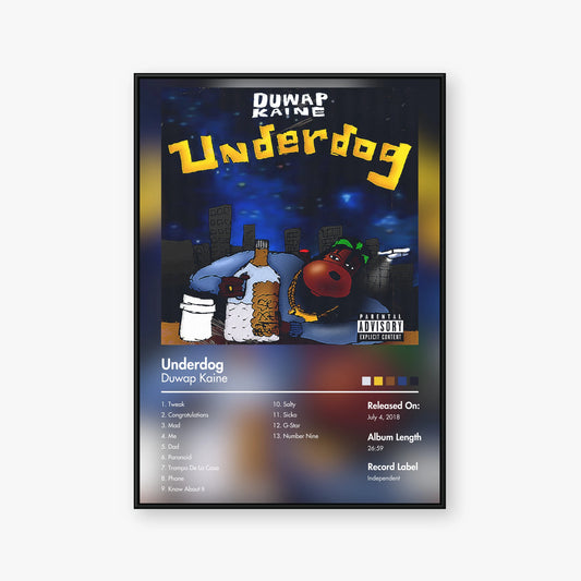 Duwap Kaine — Underdog Album Poster — Blur frame mockup