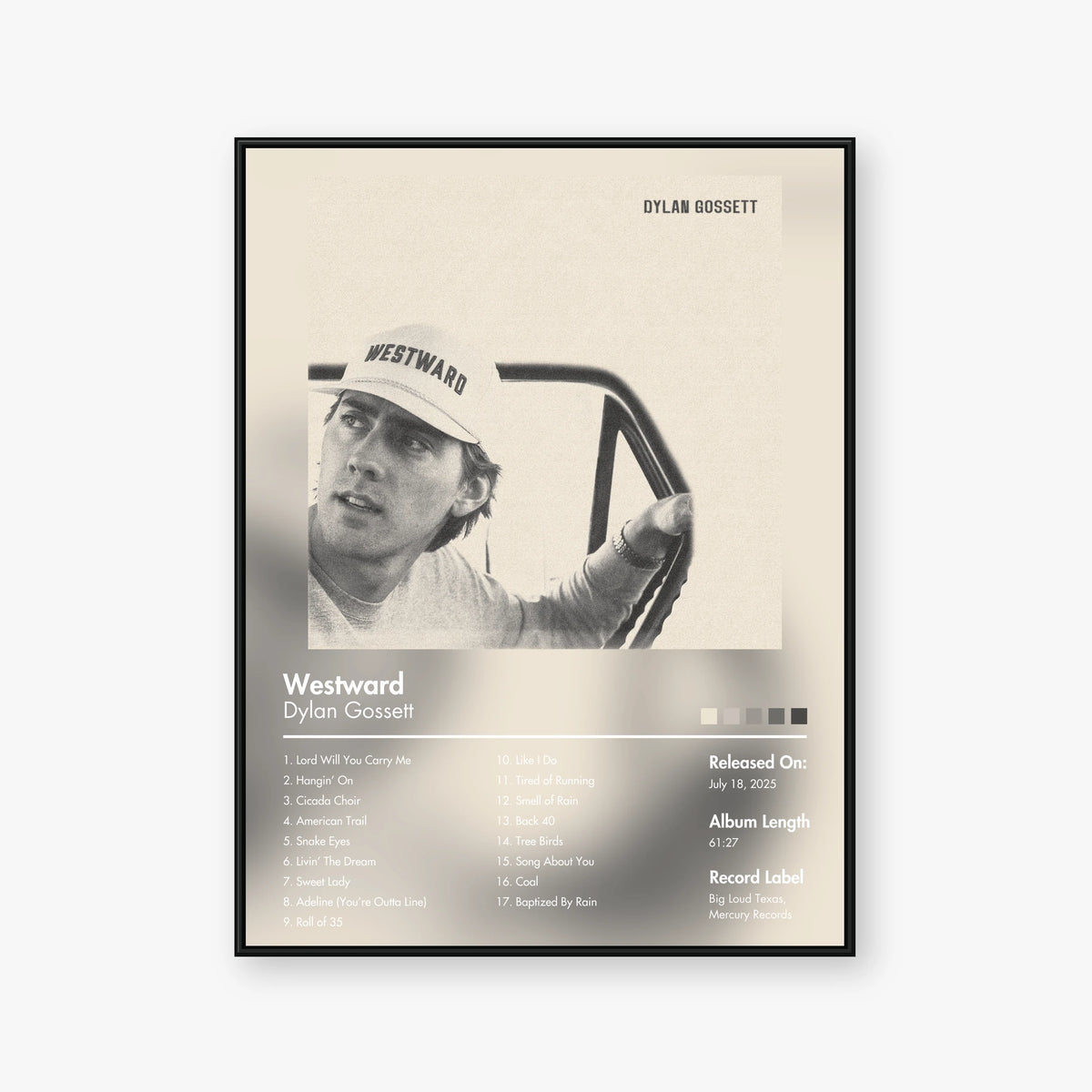 Dylan Gossett — Westward Album Poster — Blur frame mockup