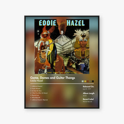 Eddie Hazel — Game, Dames and Guitar Thangs Album Poster — Blur frame mockup