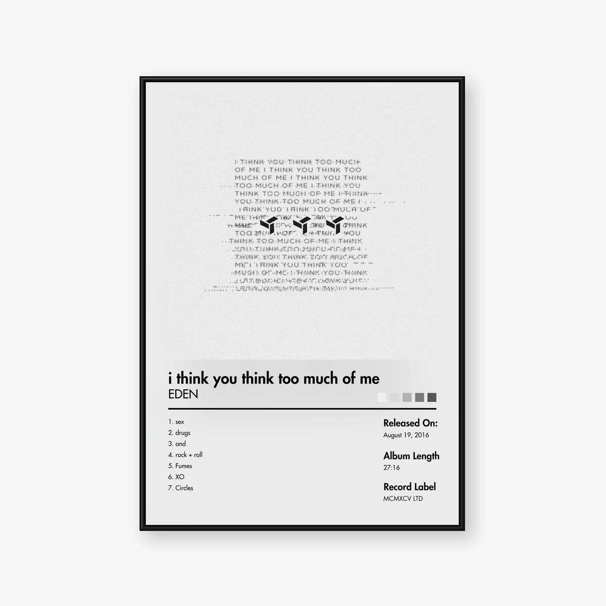 EDEN — I Think You Think Too Much of Me Album Poster — Blur frame mockup