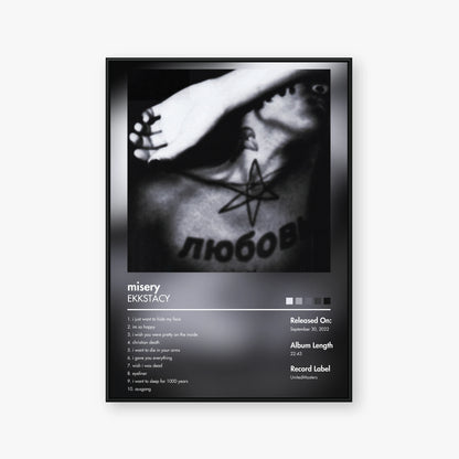 EKKSTACY — misery Album Poster — Blur frame mockup