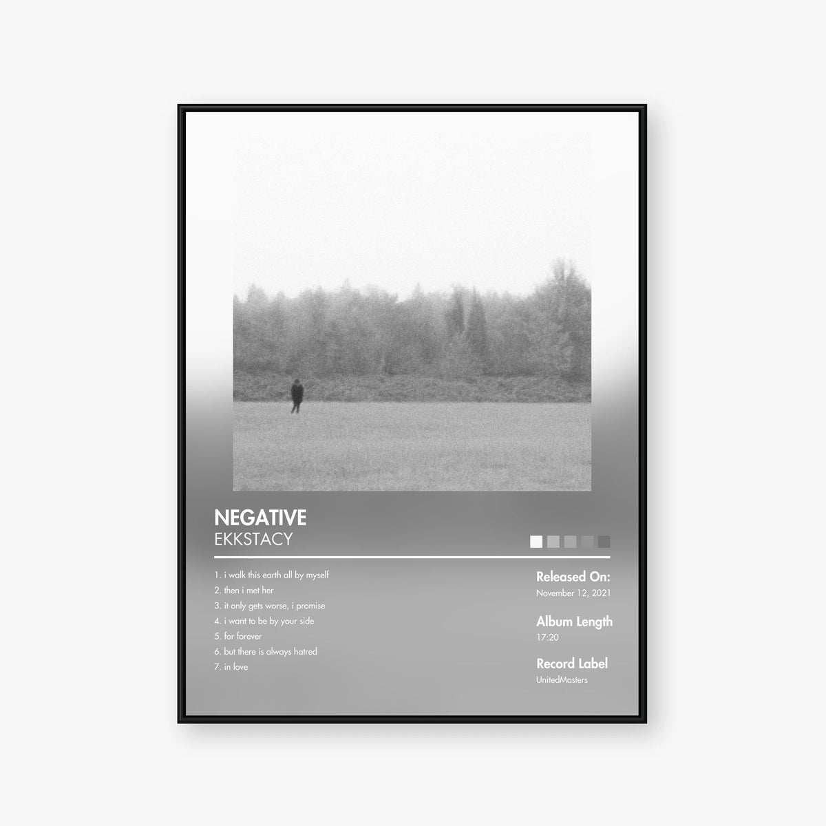 EKKSTACY — Negative Album Poster — Blur frame mockup