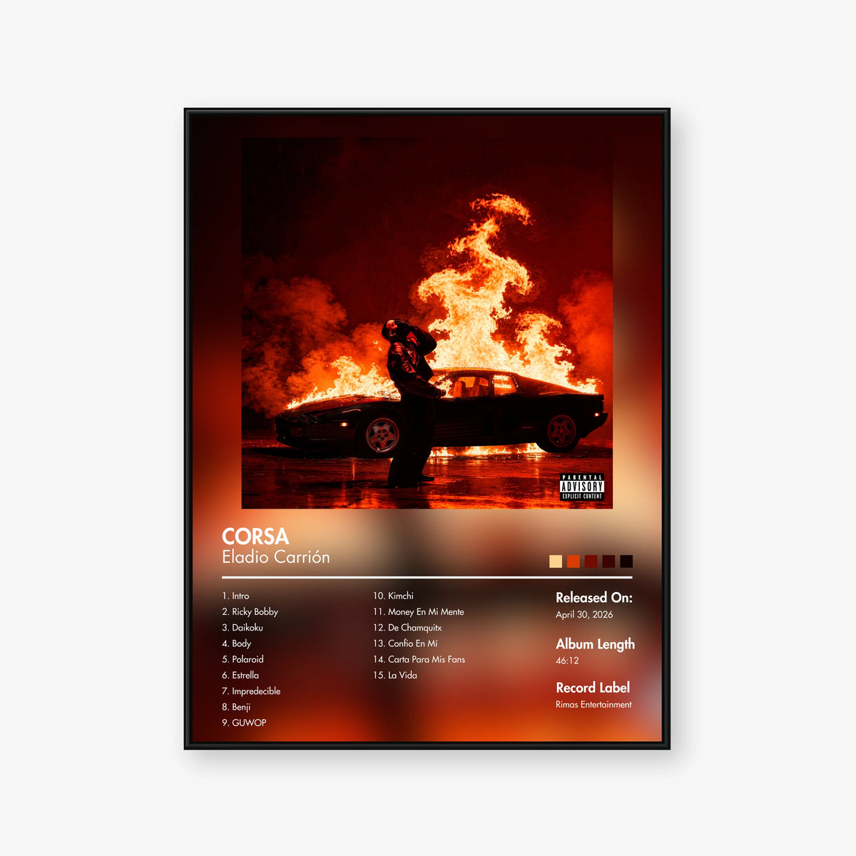 Eladio Carrion — CORSA Album Poster — Blur frame mockup