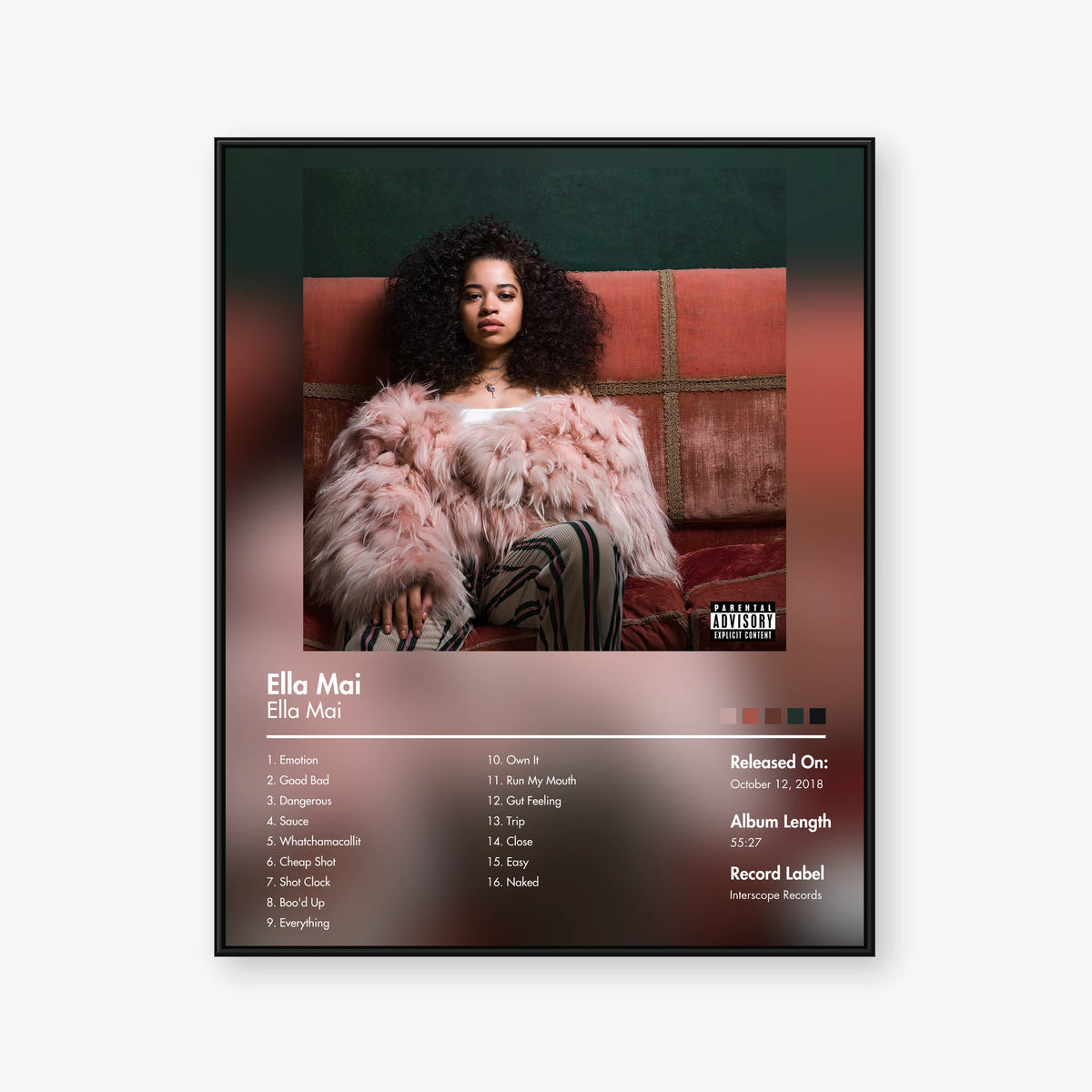 Ella Mai — Ella Mai Album Poster — Blur frame mockup