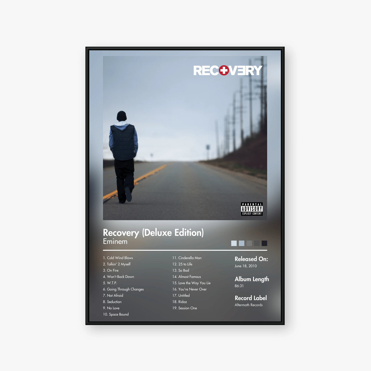 Eminem — Recovery (Deluxe Edition) Album Poster — Blur frame mockup