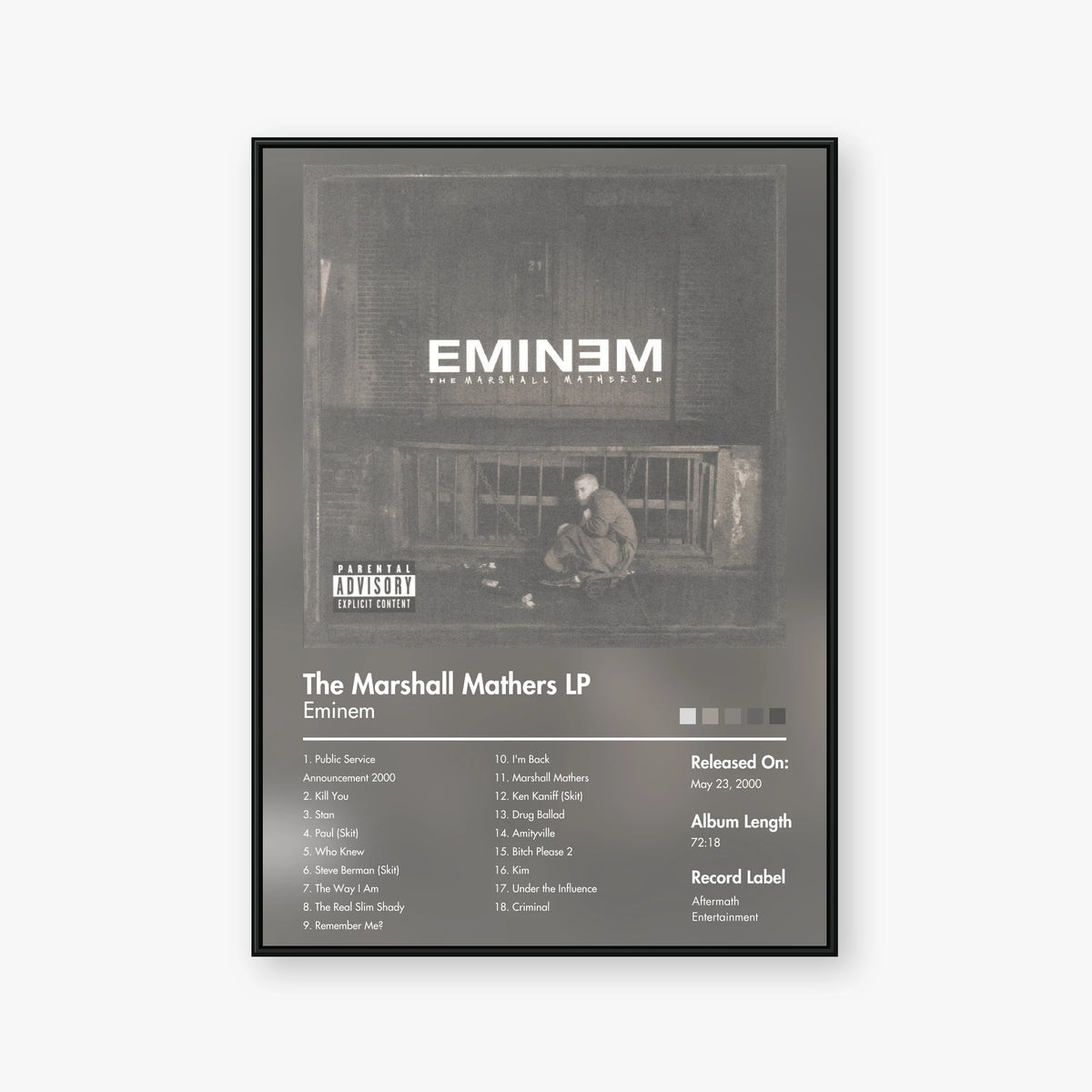 Eminem — The Marshall Mathers LP Album Poster — Blur frame mockup